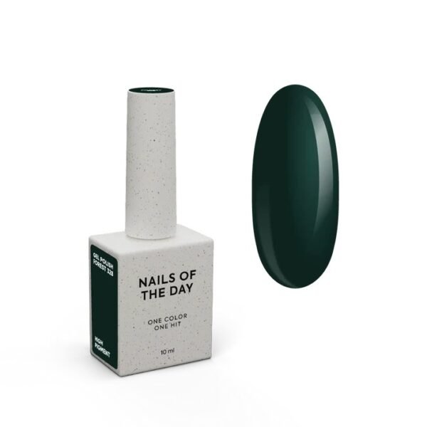 NAILSOFTHEDAY Autum gel polish „Forest“ – tamsiai žalias gelinis lakas, dengiantis vienu sluoksniu, 10 ml