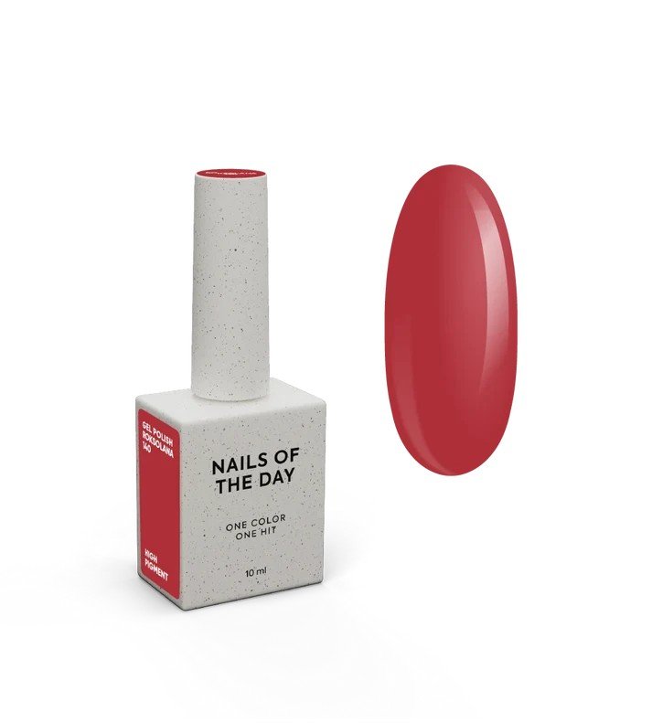 NAILSOFTHEDAY Autum gel polish „Roksolana“ – raudonas gelinis lakas, dengiantis vienu sluoksniu, 10 ml