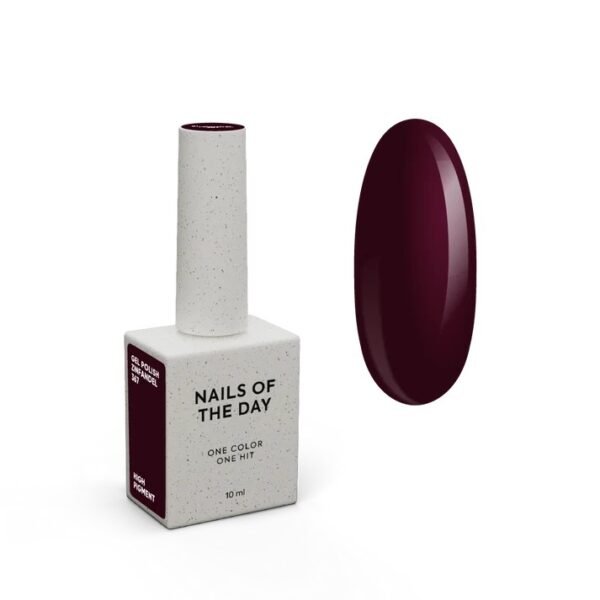 NAILSOFTHEDAY Autum gel polish „Zinfandel“ – tamsiai bordo spalvos gelinis lakas, dengiantis vienu sluoksniu, 10 ml
