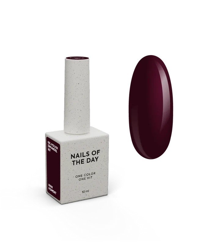 NAILSOFTHEDAY Autum gel polish „Zinfandel“ – tamsiai bordo spalvos gelinis lakas, dengiantis vienu sluoksniu, 10 ml